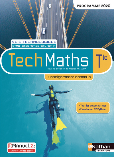Carte TechMaths Term - Voie technologique - Enseignement commun - Livre + licence élève - 2020 