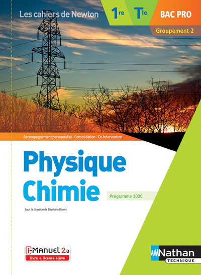 Carte Physique-chimie 1re/Term Bac Pro - Groupement 2 (Les cahiers de Newton) - Livre + licence élève 2020 