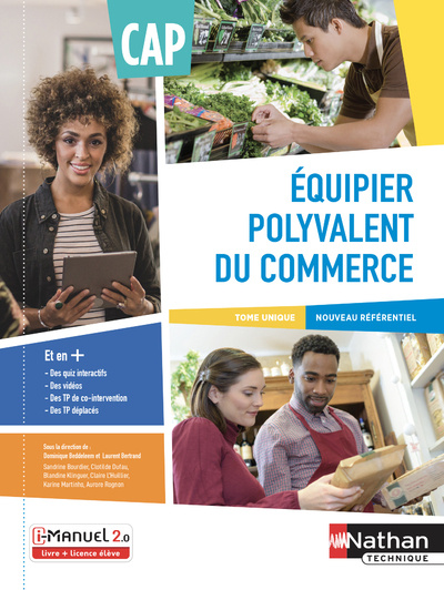 Carte Equipier polyvalent du commerce CAP 1ère et 2ème années - Livre + licence élève 2020 Sandrine Bourdier