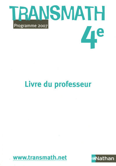 Knjiga Transmath 4e 2007 professeur Denise Courbon