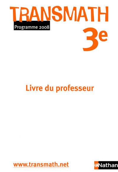 Book TRANSMATH 3E PROF 2008 Véronique Carlod