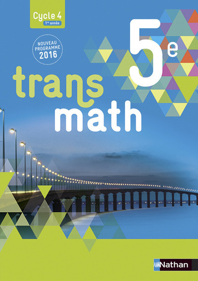 Carte Transmath Mathématiques 5è 2016 - Manuel élève Grand Format Véronique Carlod