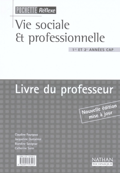Kniha VIE SOCIALE PROFESSIONNELLE CAP PROFESSEUR 2003 POCHETTE REFEXE Claudine Fourgous