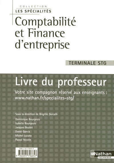 Kniha COMPTABILITE FINANCIERE ENTREPRISE TERMINALE STG SPECIALITES Brigitte Doriath