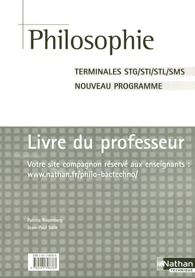 Kniha PHILOSOPHIE TERM STG/STI/STL/SMS - PROFESSEUR - 2006 Patrice Rosenberg