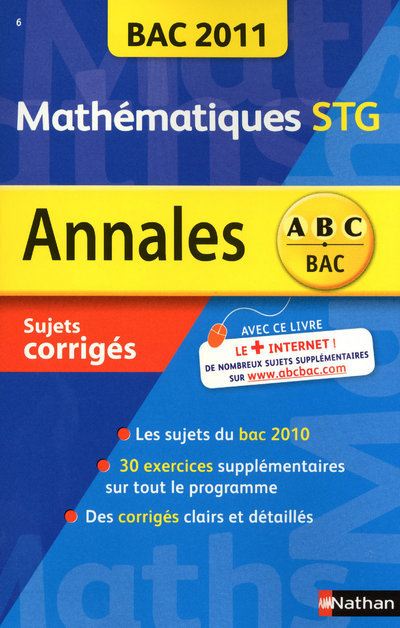 Book ANNALES BAC 2011 MATHS STG COR Michel Poncy