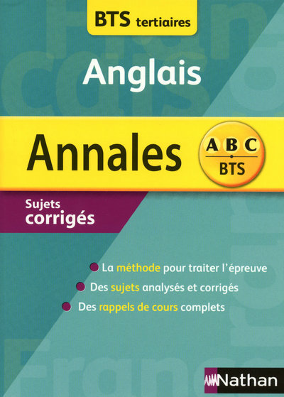 Carte ANNALES BTS ANGLAIS SUJET CORRIGES Claude Vollaire