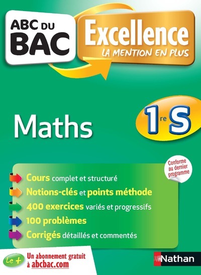 Book ABC du BAC Excellence Maths 1ère S Christian Lixi