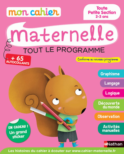 Carte Mon cahier maternelle Toute Petite Section 2-3 ans Anne Popet