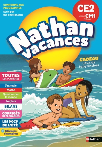 Carte Nathan Vacances Primaire CE2 vers le CM1 8/9 ans Pascale Chavanette-Iglesia