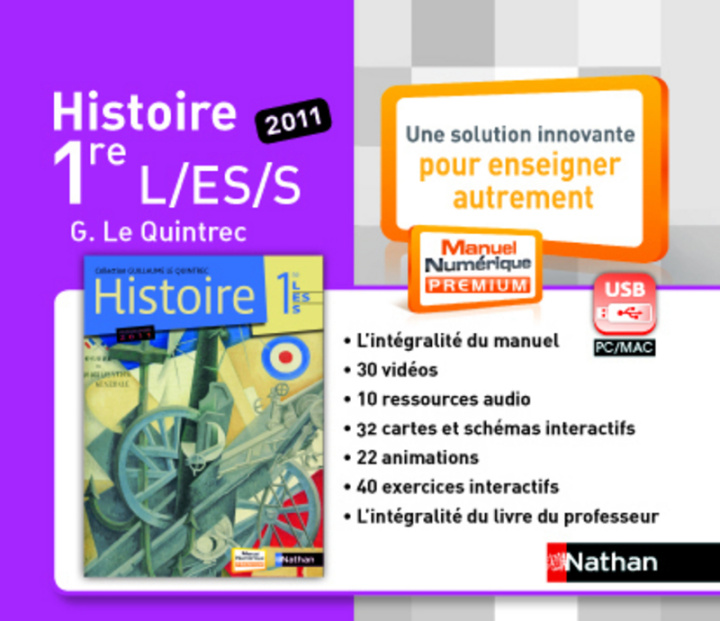 Kniha Histoire 1re - G. Le Quintrec - manuel numérique enrichi - clé USB - tarif non adoptant Johann Chapoutot