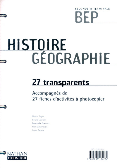 Kniha HISTOIRE GEOGRAPHIE 2E PRO/TBEP 27 TRANSPARENTS 2002 Daniel Dieudonné