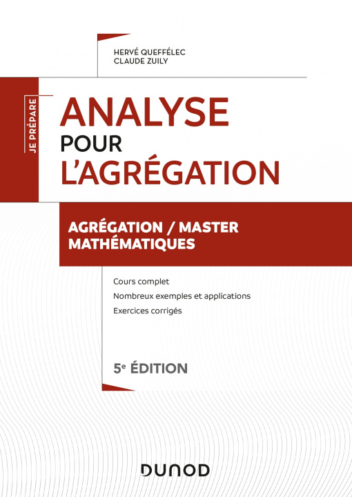 Carte Analyse pour l'agrégation - Agrégation/Master Mathématiques- 5e éd. Hervé Queffélec