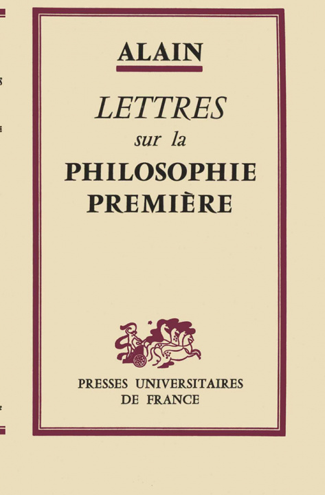 Książka Lettres sur la philosophie première Alain