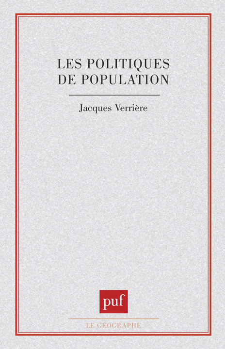 Książka Les politiques de population Verrière