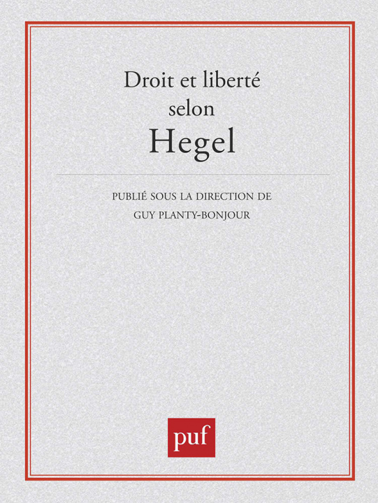 Książka Droit et liberté selon Hegel 