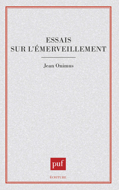 Knjiga Essais sur l'emerveillement Onimus