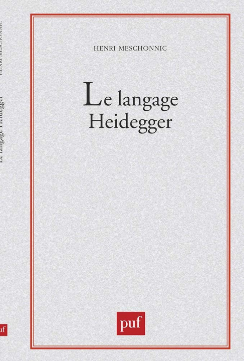Buch Le langage Heidegger Meschonnic
