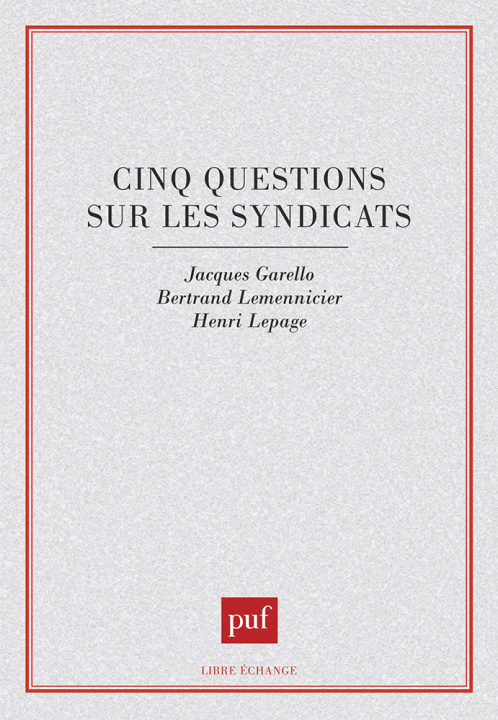Kniha Cinq questions sur les syndicats Lepage