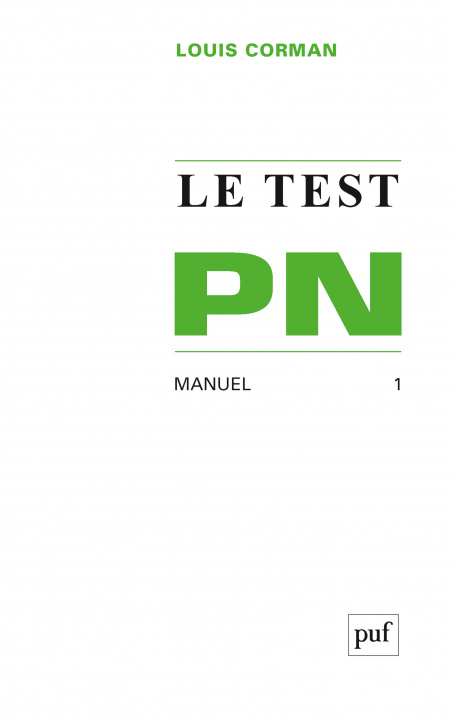 Carte Le test PN. Tome 1 : Manuel Corman