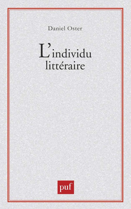 Kniha L'Individu littéraire Oster