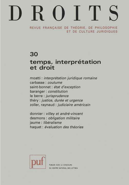 Knjiga Droits 1999, n° 30 