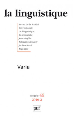 Knjiga linguistique 2010, vol. 46 (2) 