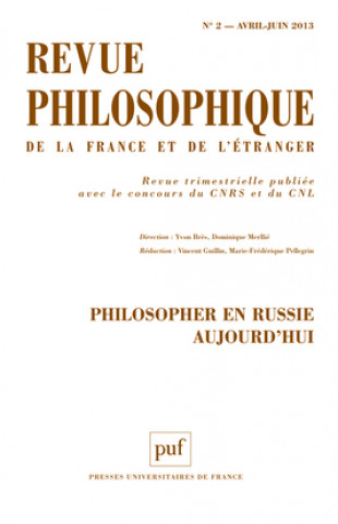Knjiga Revue philosophique 2013, t. 138 (2) 