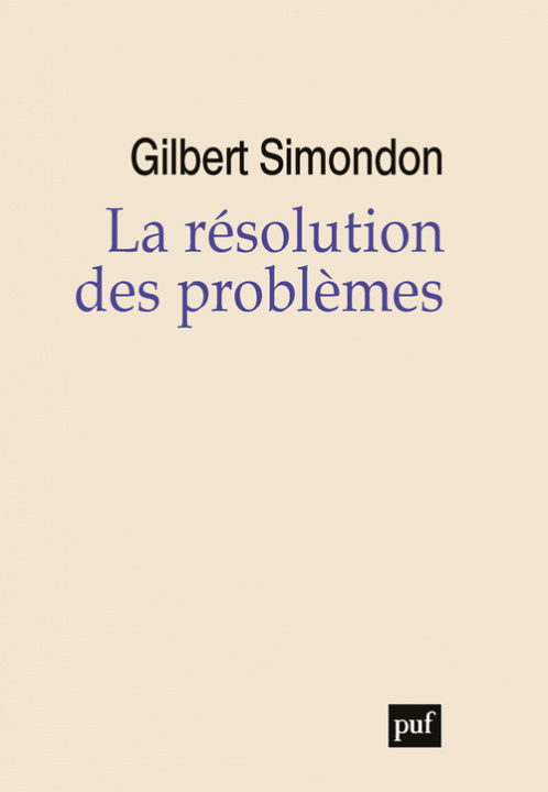 Knjiga La résolution des problèmes Simondon