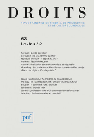 Knjiga Droits 2016 - n° 63 