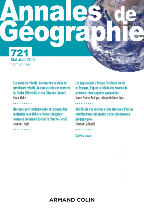 Knjiga Annales de géographie - N°721 3/2018 Varia 