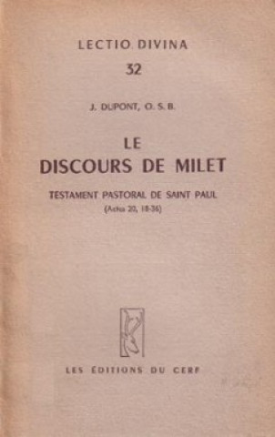 Kniha Le Discours de Milet Jacques Dupont