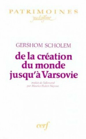 Kniha De la création du monde jusqu'à Varsovie Gershom Gerhard Scholem