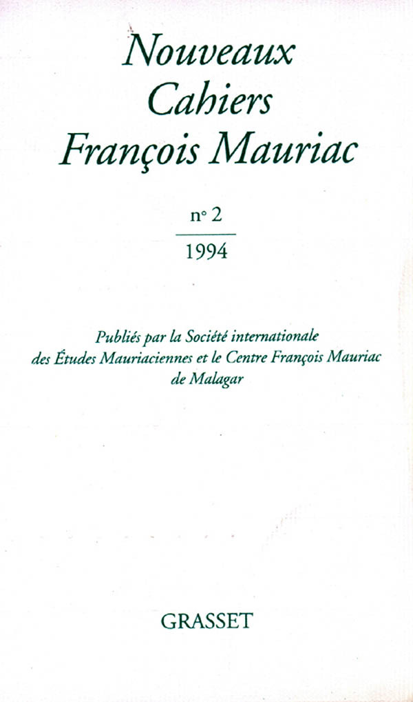 Kniha Nouveaux Cahiers Françis Mauriac n°02 François Mauriac