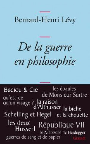 Kniha De la guerre en philosophie Bernard-Henri Lévy