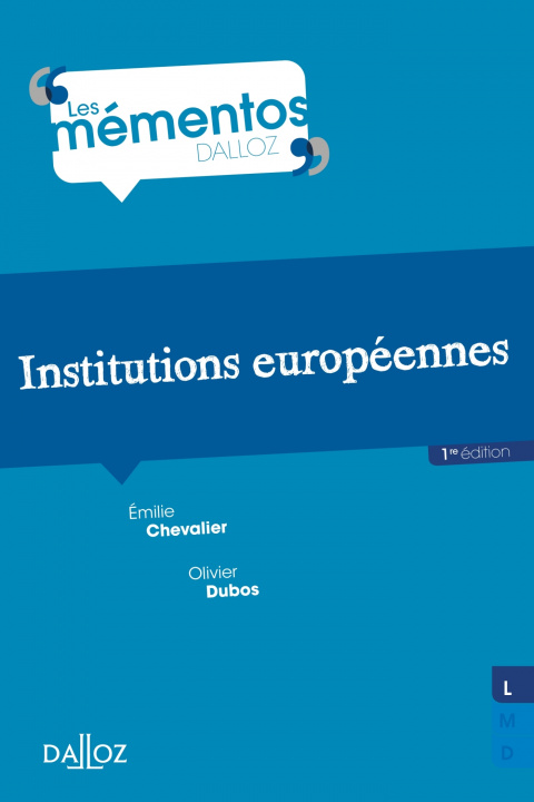 Книга Institutions européennes Olivier Dubos