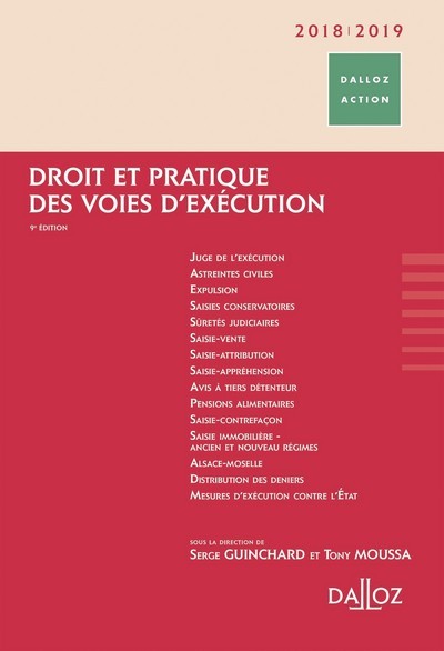 Kniha Droit et pratique des voies d'exécution 2018/2019 - 9e ed. Thierry Fossier