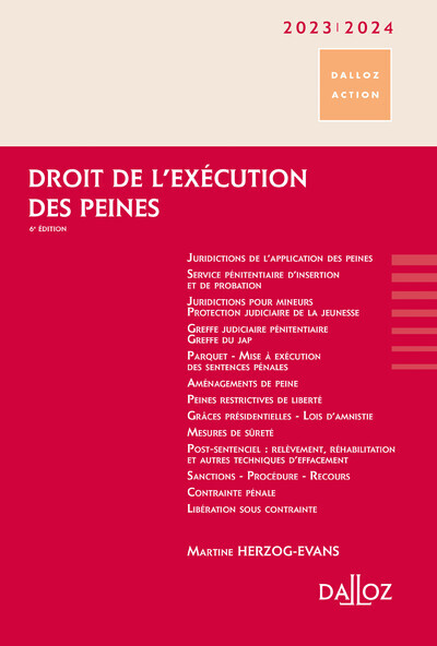 Kniha Droit de l'exécution des peines 2023/2024. 6e éd. Martine Herzog-Evans