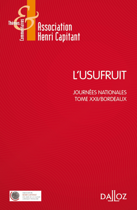Книга L'usufruit - Journée bordelaise Association Henri Capitant