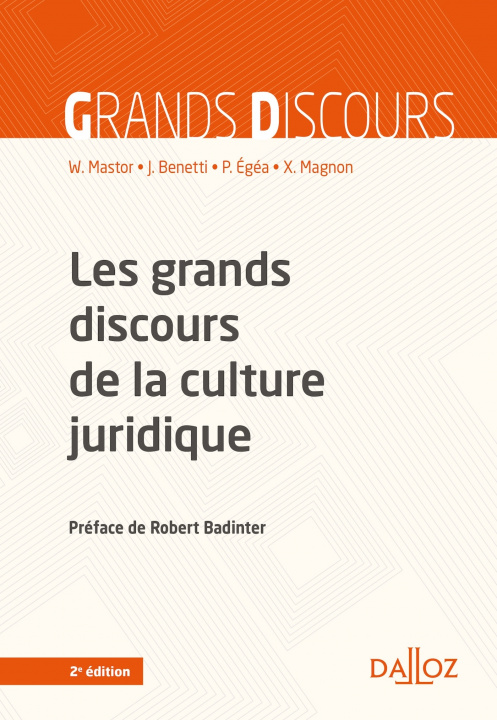 Könyv Les grands discours de la culture juridique. 2e éd. Wanda Mastor