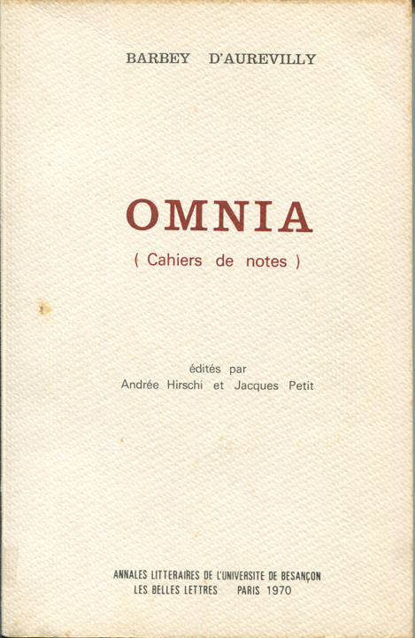 Knjiga OMNIA (CAHIERS DE NOTES) BARBEY D'AUREVILLY J