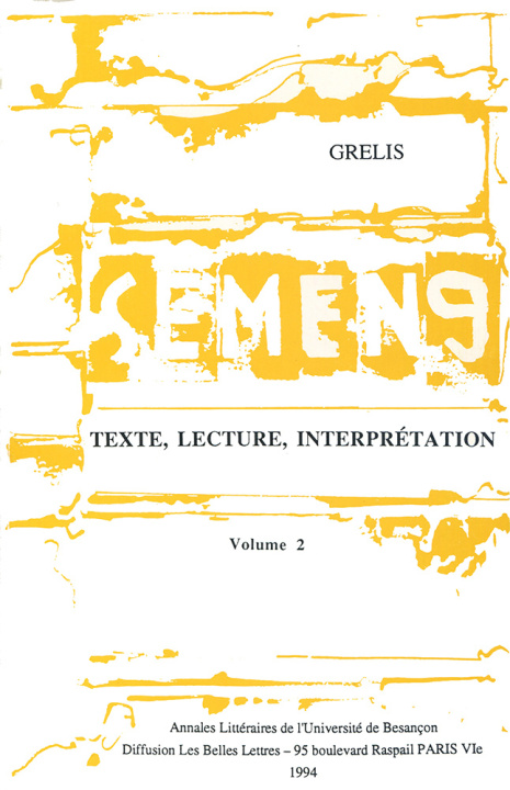 Knjiga Texte, lecture et interprétation SEMEN