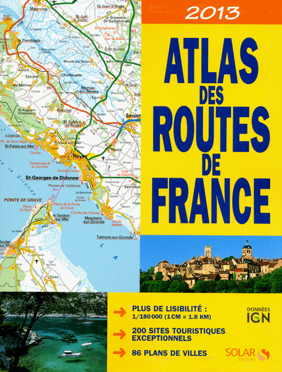 Carte Atlas des routes de France 2013 