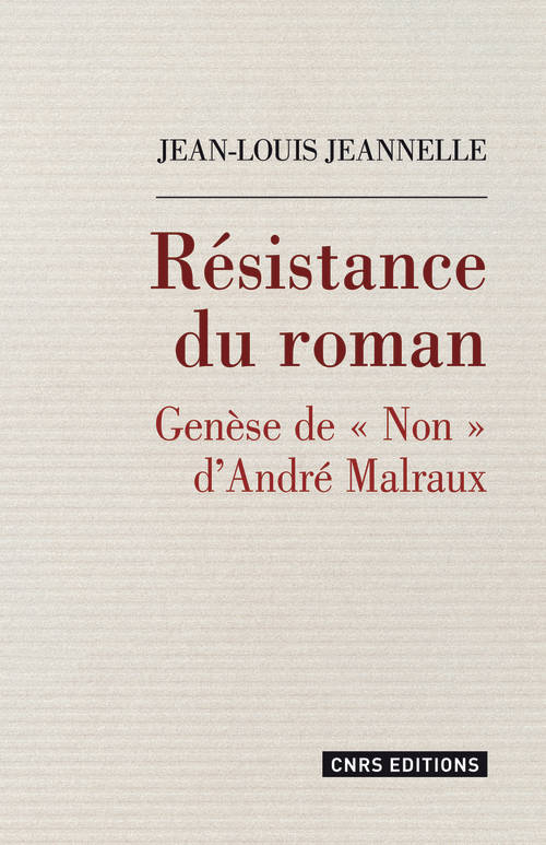 Livro Résistance du roman. Genèse de Non d'André Malraux Jean-Louis Jeannelle