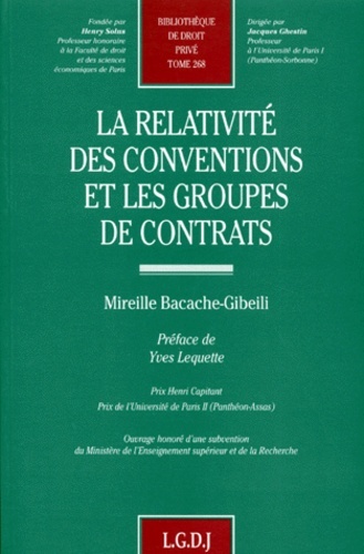 Kniha la relativité des conventions et les groupes de contrats Bacache m.