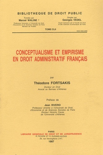 Книга conceptualisme et empirisme en droit administratif français Fortsakis t.