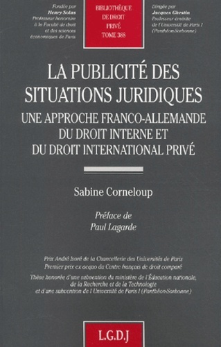 Книга la publicité des situations juridiques Corneloup s.