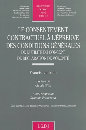 Livre le consentement contractuel à l'épreuve des conditions générales Limbach f.