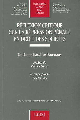 Book réflexion critique sur la répression pénale en droit des sociétés Haschke-dournaux m.