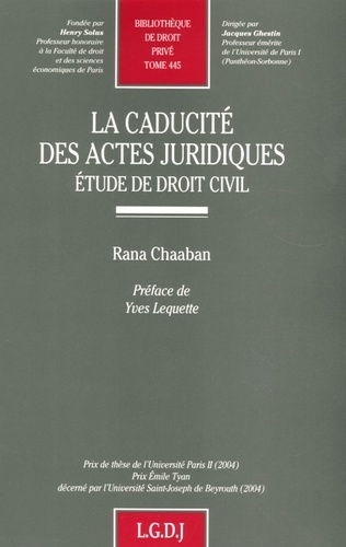 Книга la caducité des actes juridiques Chaaban r.
